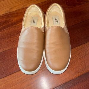UGG Chestnut Leather Slip-On Sneakers
